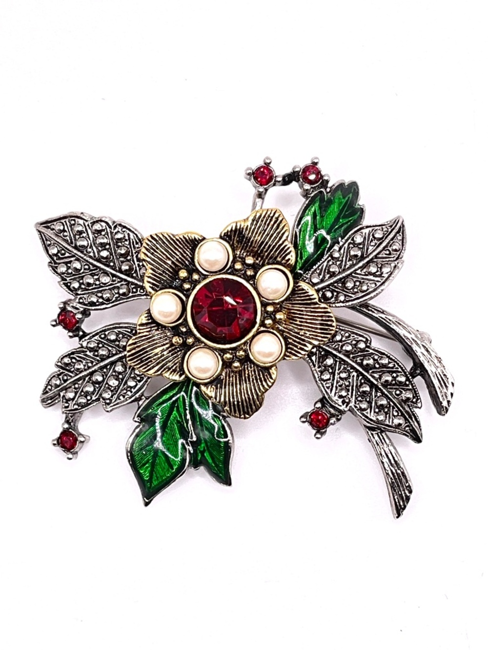 Vintage Avon Signed 1992 Christmas Poinsettia Brooch